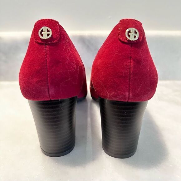 Giani Bernini Memory Foam Tavetti Pumps Dark Red Suede Shoes Size 6.5M - Picture 3 of 7